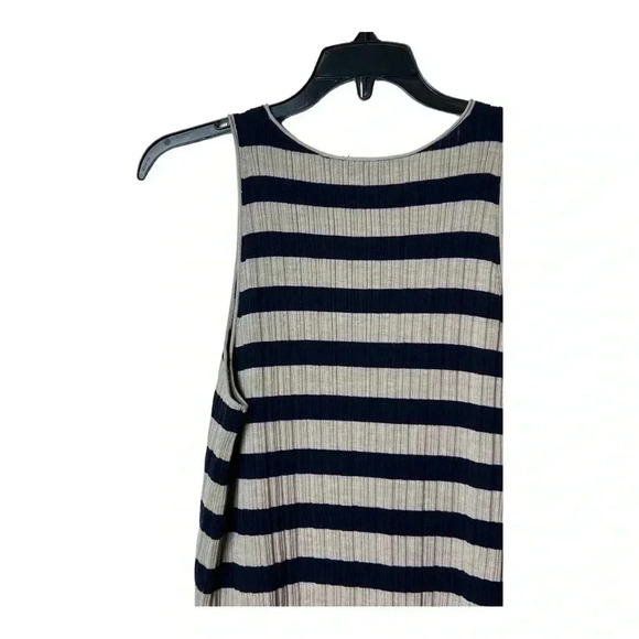 1383. THEORY WOOL CREPE STRIPED TANK TOP SIZE LARGE NAVY BLUE/KHAKI COLOR SZ LG - Picture 11 of 12